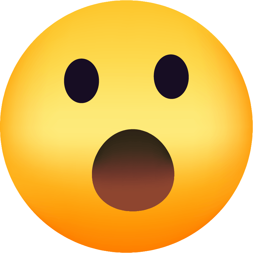 hushed face emoji representing surprise or amazement