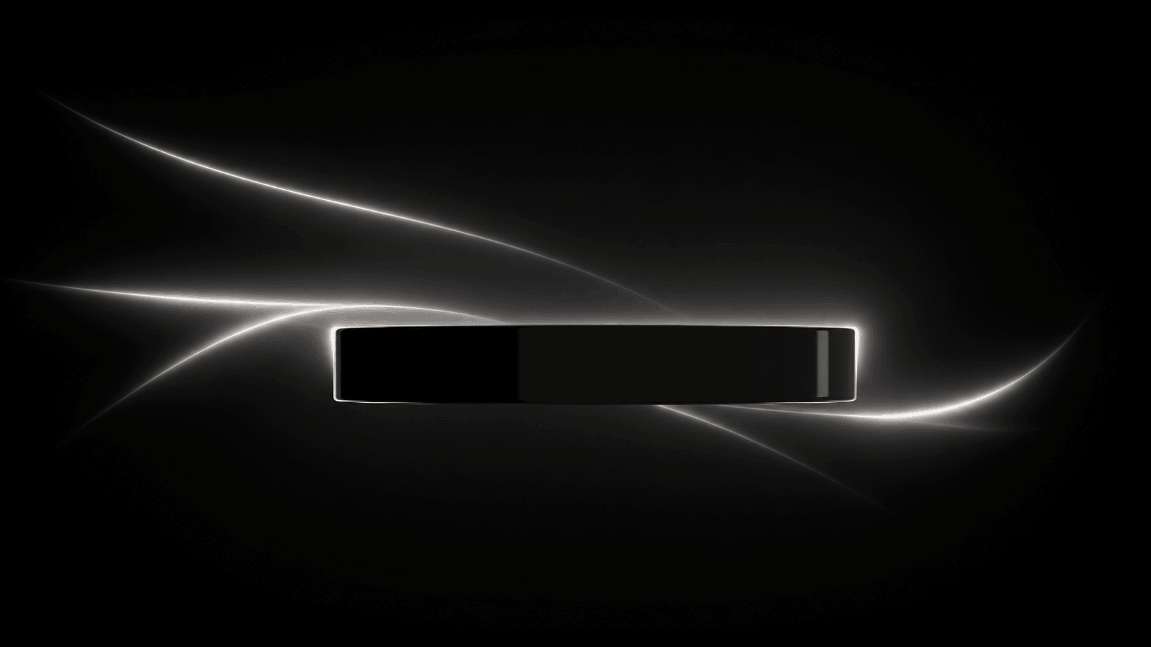 EVOKE architectural round high bay LED light fixture with illuminated edge glow on a dark background