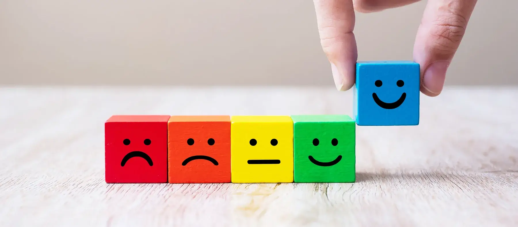 Customer satisfaction icons and emoticons showing positive UX experience and feedback